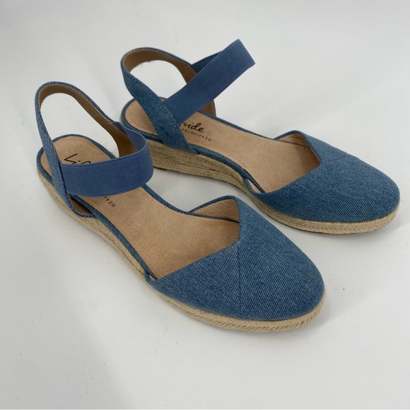 Life Stride Denim Blue Espadrille Flats size 11 - Picture 1 of 5